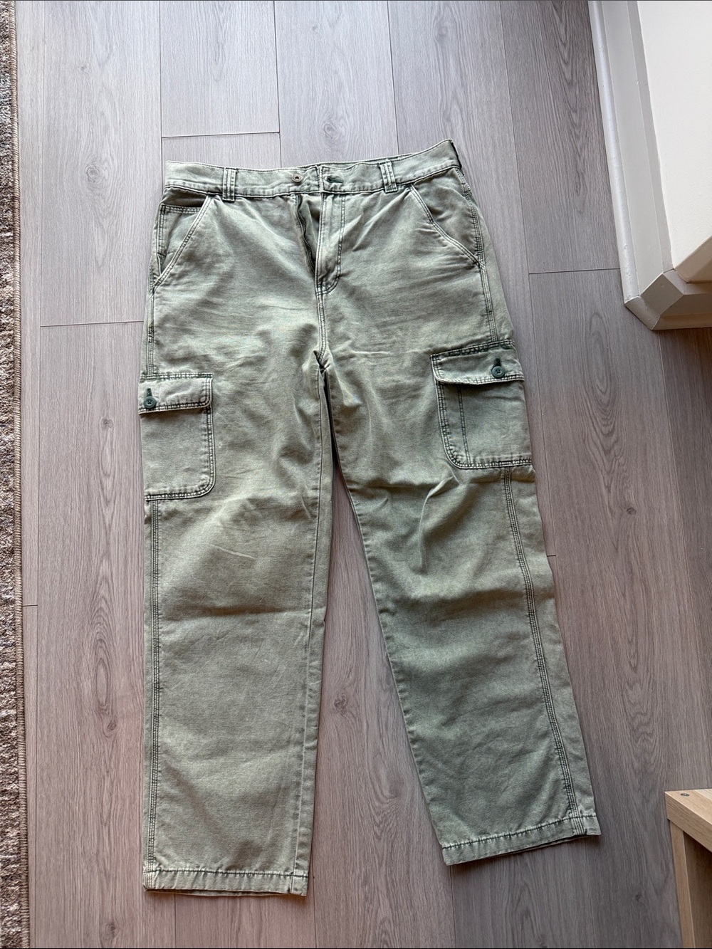 Dickies Olive Green Cargo Pants with Flap Pockets